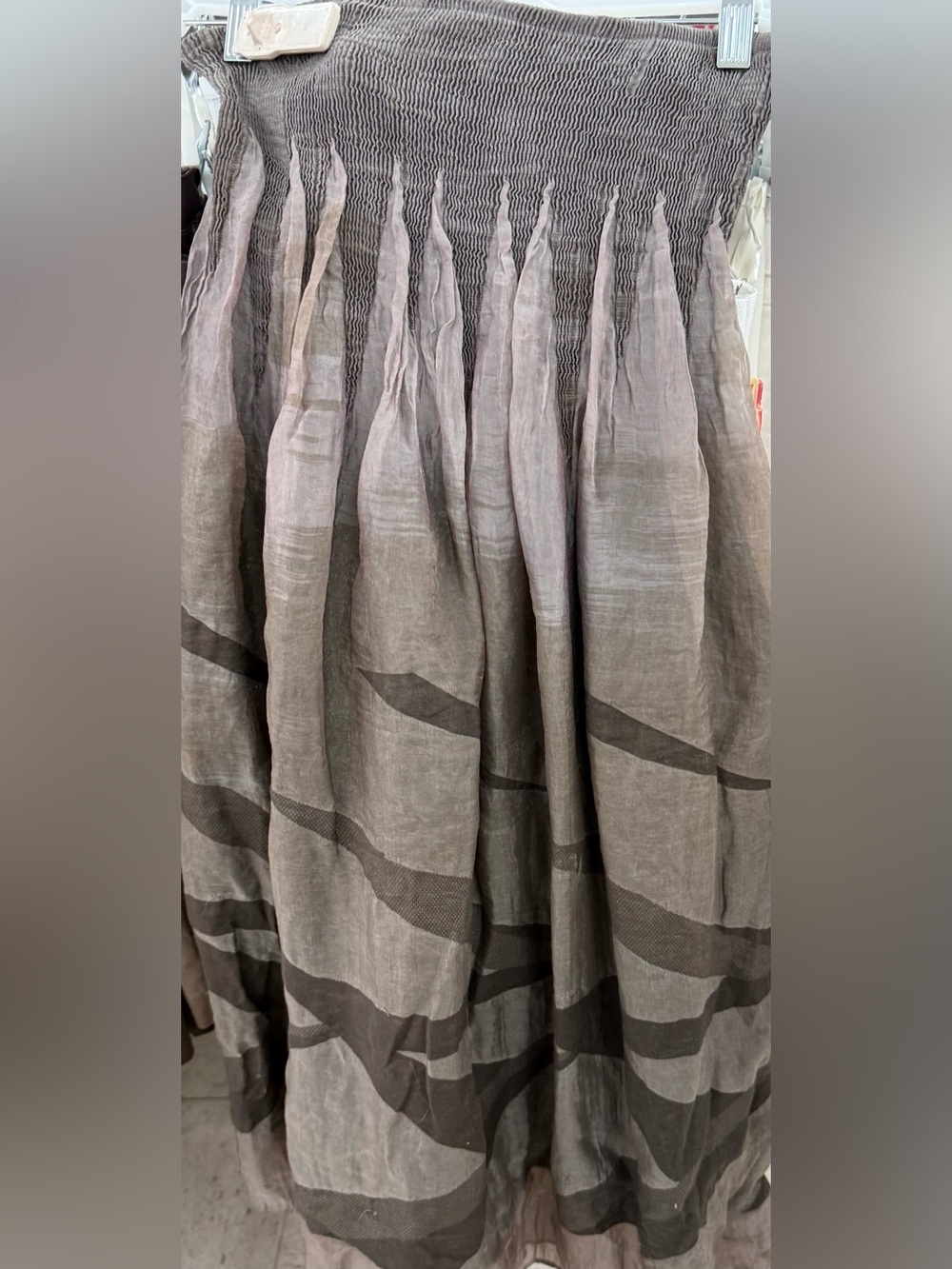Lot of 2 Anthropologie lapis convertible smocked maxi skirts pre owned - Picture 8 of 8